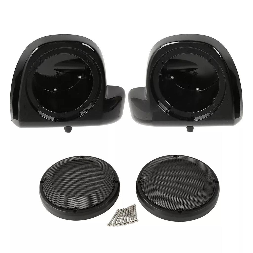 Motorcycle 6.5" Lower Vented Fairing Speaker Pods Box Grills For Harley Touring Road Street Glide 2014-2024