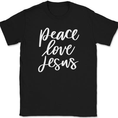 Frieden Liebe Jesus T-Shirt Christlich Jesus Lobpreis Anbetung Gott Glaube Text T-Shirt