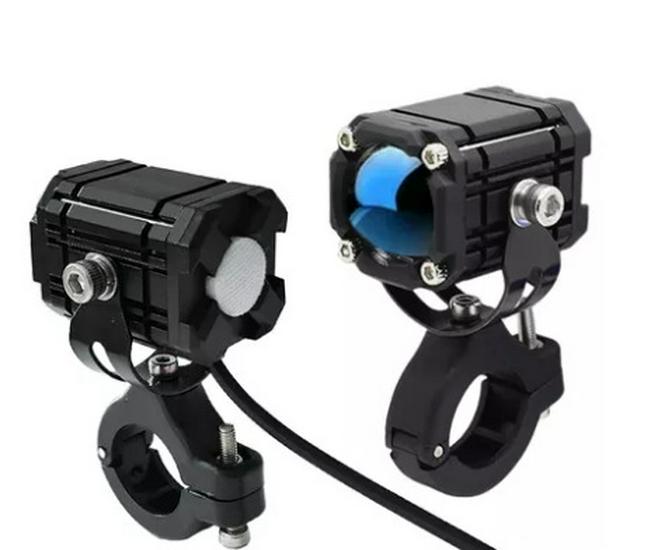 Devil Eye LED Motorcycle Headlight - High/Low Beam, White/Yellow Strobe