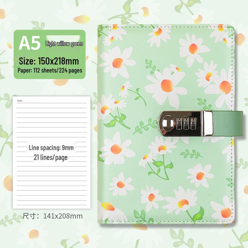 

Floral Password Notebook: Leather Lock Diary for Students, Gift-Ready Lined Journal