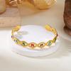 Stainless Steel Lucky Turkish Evil Eye Open Bracelet For Women Gold Plated Colorful Devil Eyes Geometric Bangle Charm Jewelry