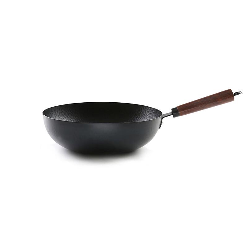 Zhangqiu Hand-Forged Non-Coated 32cm Flat-Bottom Iron Wok