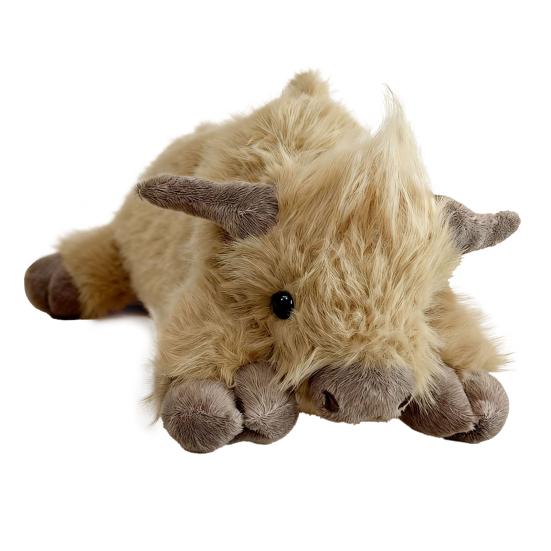 Highland Cow Plush Toy Long Hair Scottish Cattle Stuffed Animal Soft Cuddly Farm Decor for Kids Collectors