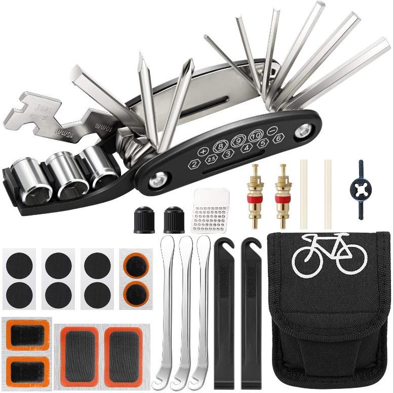 Bicycle & Car Repair Tool and Tire Patch Kit Set