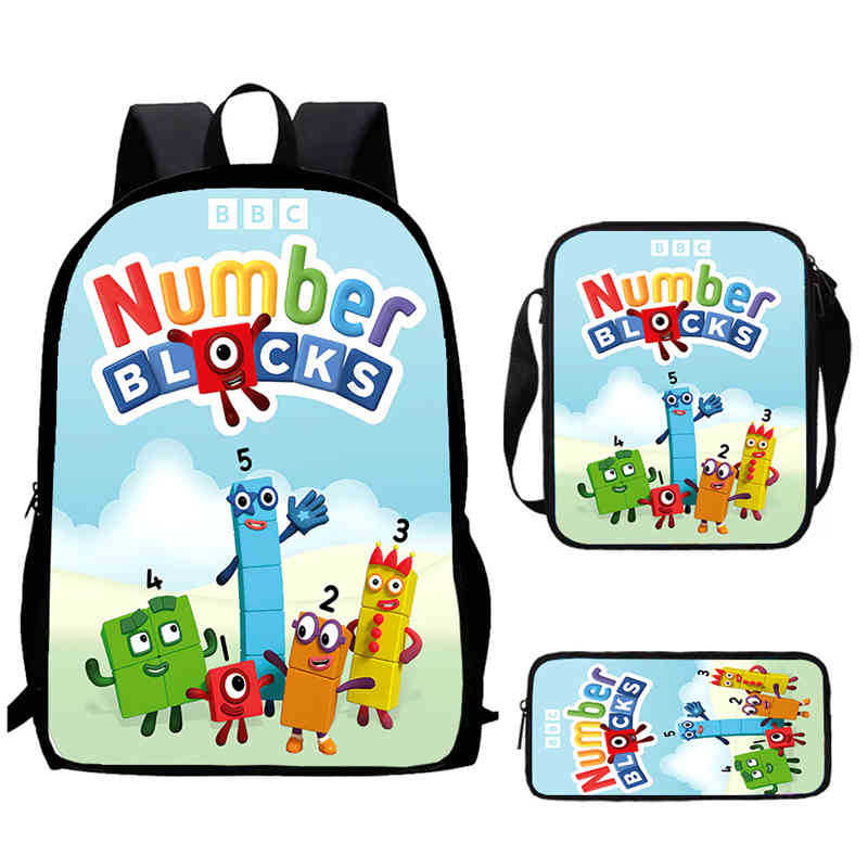 Digitale Bausteine Numberblocks Schultasche Hochauflösend Multifunktional Oxford Leichter Rucksack