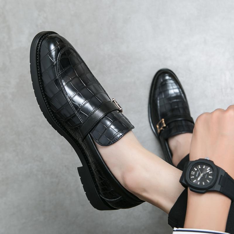 Fashion Fashion Business Men's Dress Monks 38~48 Wedding Buckle Designer Leather Luxury Office Male Casual Shoes for Men Loafers Flats
