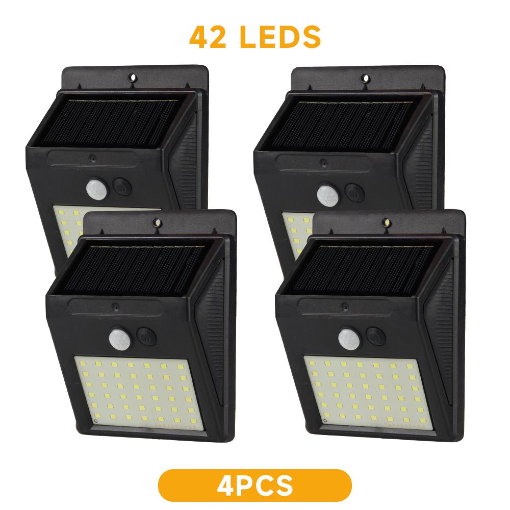42/144/230 LED Solar Light PIR Motion Sensor Wall Light 4 Modes Solar Lamp Outdoor Waterproof Solar Courtyard Garden Wall Lamp