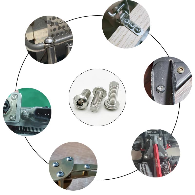 304 Stainless Steel Hexagon Hex Socket Head Button Allen Screw Set M2 M2.5 M3 M4 M5 M6 M8 M10 Allen Hex Socket Button Head Screw