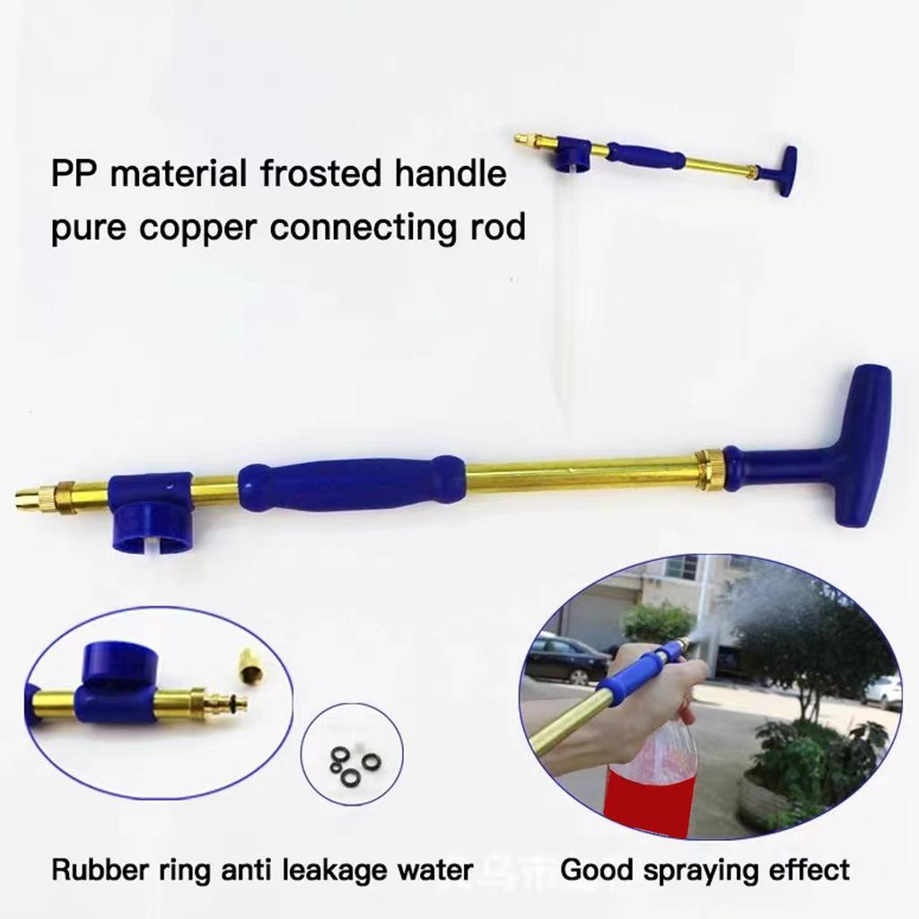 Water Sprayer Rod Hand Pressure Sprayer Stainless Steel Copper Plant Watering Wand Pulling Spray Rod with Hose for Garden Bottle