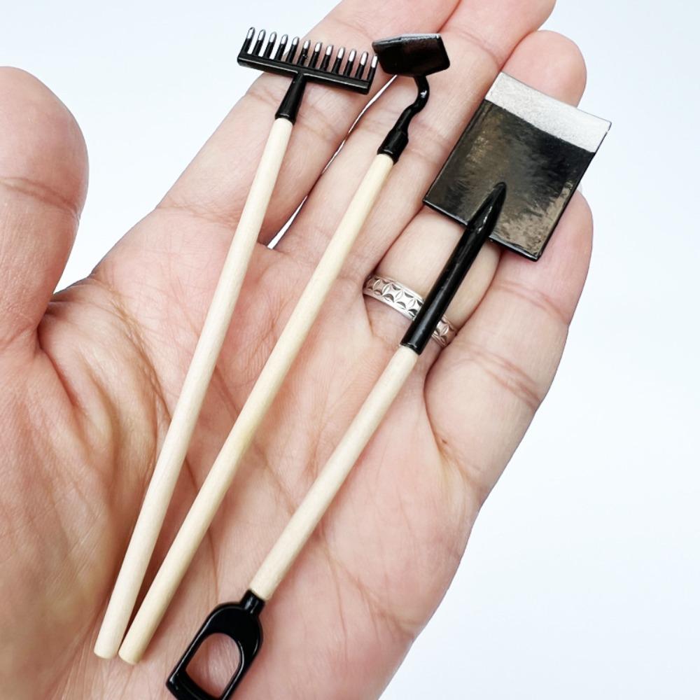 3Pcs 1:12 Dollhouse Dollhouse Miniatures Gardening Shovel DIY Doll Farming Kits Farm Tools