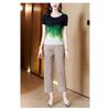 Pantaloni da Donna a Pieghe Estivi Mom Vita Elastica Gamba Dritta Larghi Modellanti Casual Gamba Dritta Corti