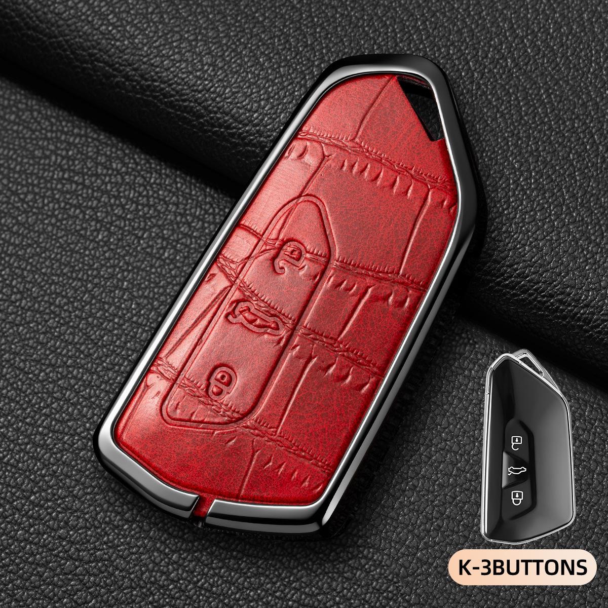 Volkswagen Passat Key Cover: Fits 2017 and 2018 models, protective case with hook, simple modification. Crocodile Pattern