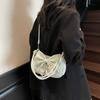 Portable high-end messenger bag women's summer new fashion versatile pleated bow chain bag