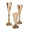 European Style Wedding Flower Vases Golden Silver Candle Holder Metal Vases  Hotel Banquet