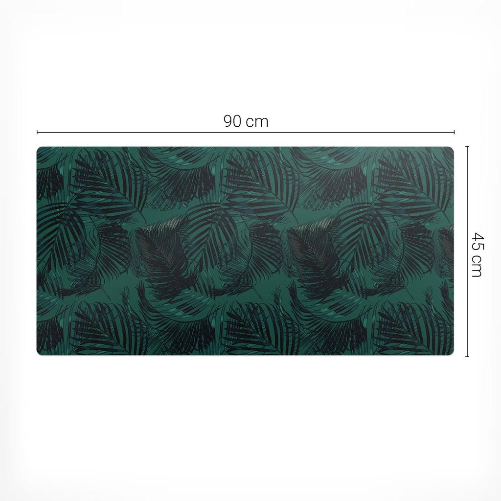 Protective Decorative Mat for Office Table Palm Leaves Pattern 90x45 cm