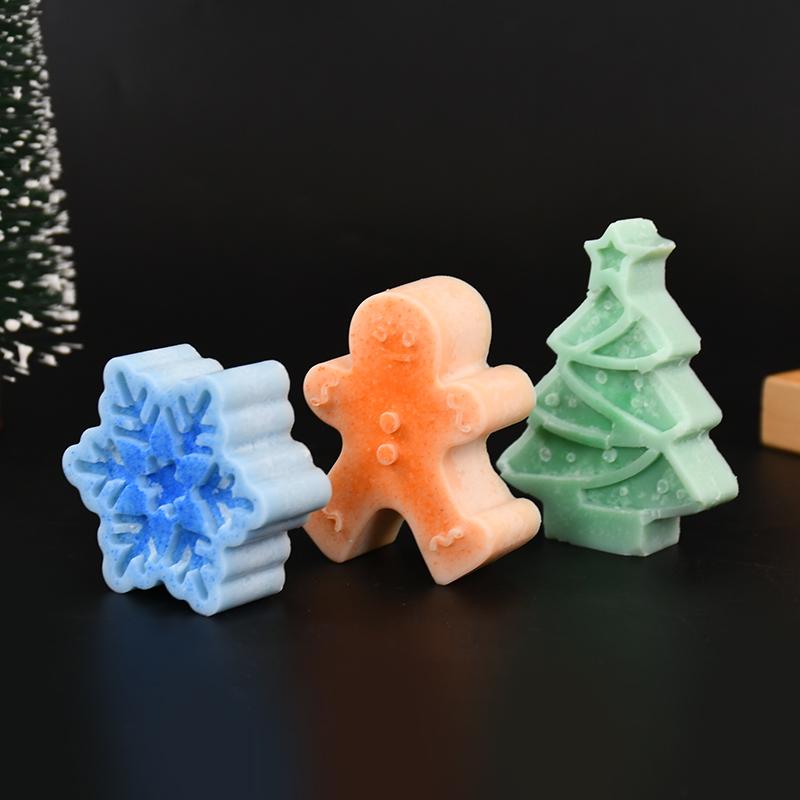 3D Christmas Silicone Candle Molds Snowflake Elk Xmas Tree DIY New Year Gift Home Decoration Ornaments Soap Making Mold Tools