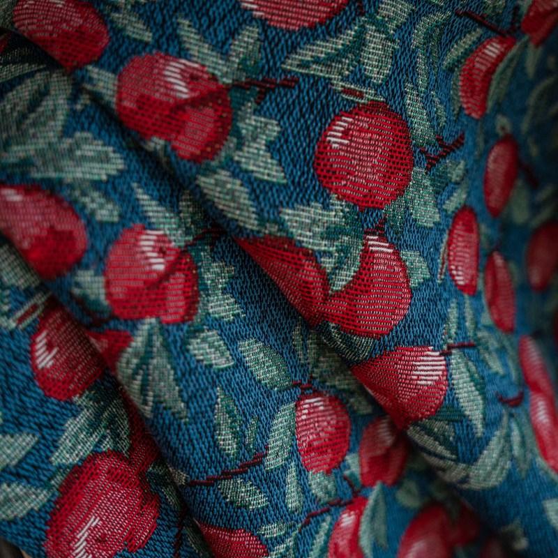 Red Cherry Jacquard Tassels Curtain Thick Blackout Curtains Semi-shading Decor Drapes Bedroom Living Room Kitchen Valance
