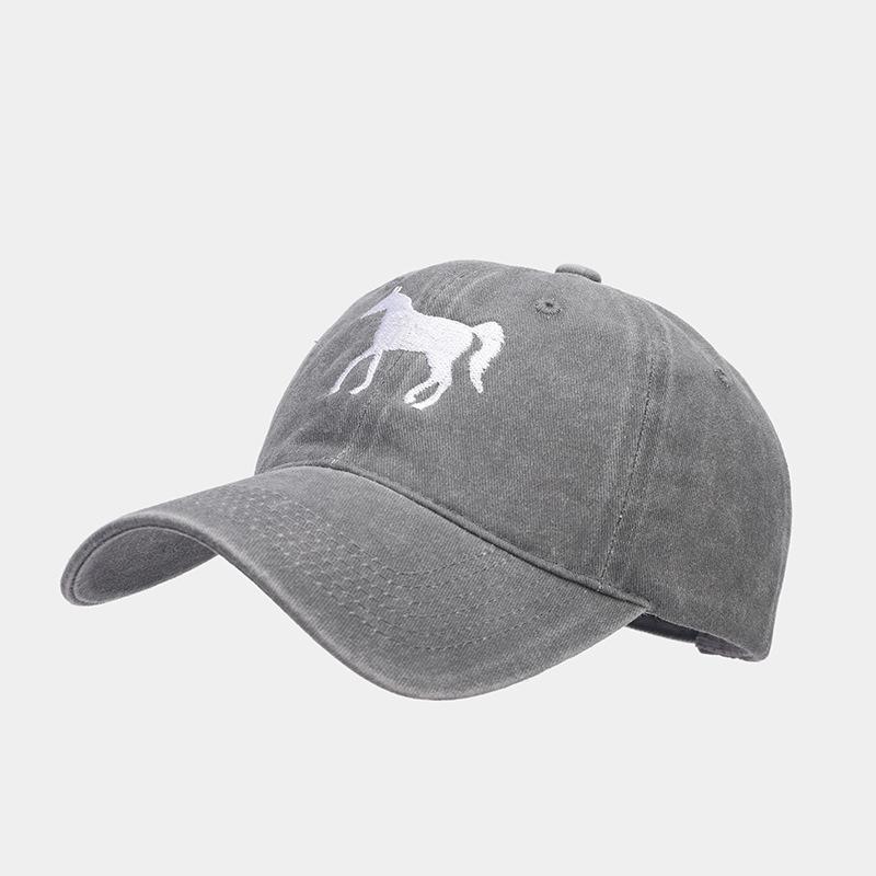 New Luxury Horse Embroidery PVC Adjustable Sun Hat for Unisex Casual Outdoor Fashion