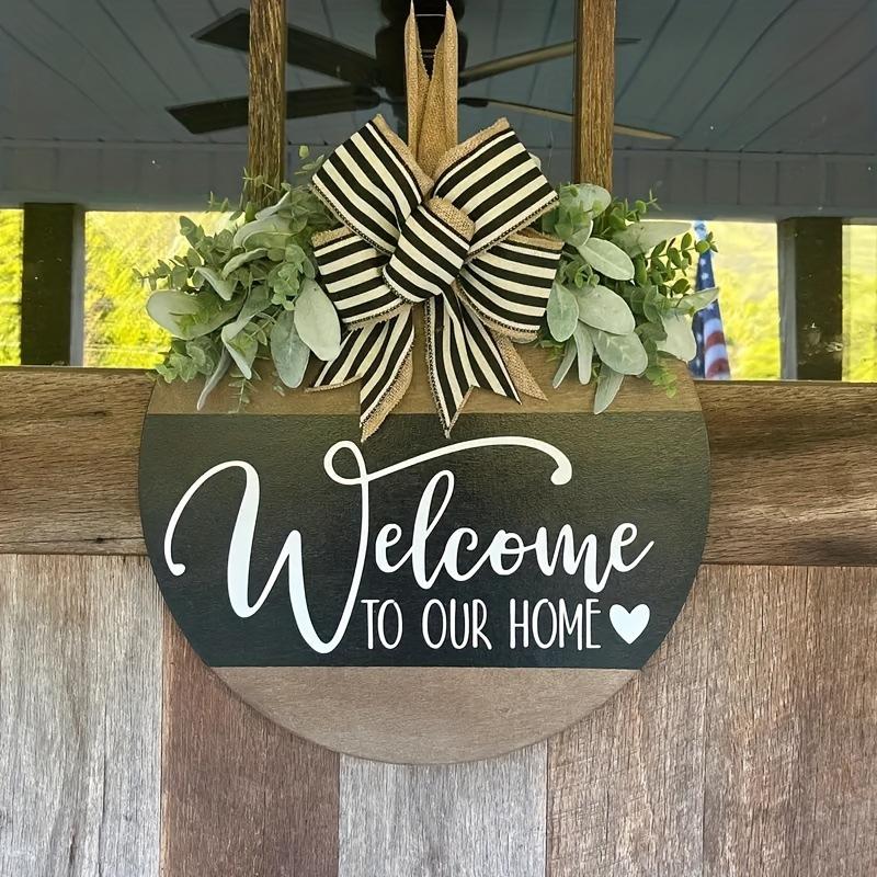 Wooden Doorplate Welcome Sign Outdoor Decorative Door Hanging Sign Room Decoration Wooden Handicrafts