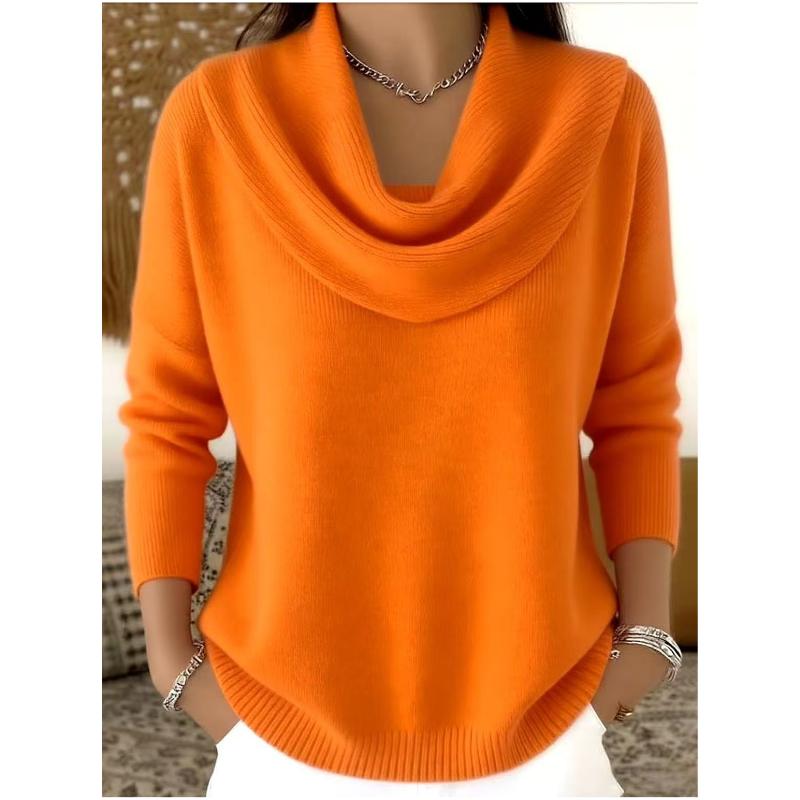 HNXC Round Beads Shining Casual Loose Knit Sweater for Autumn and Winter Tops