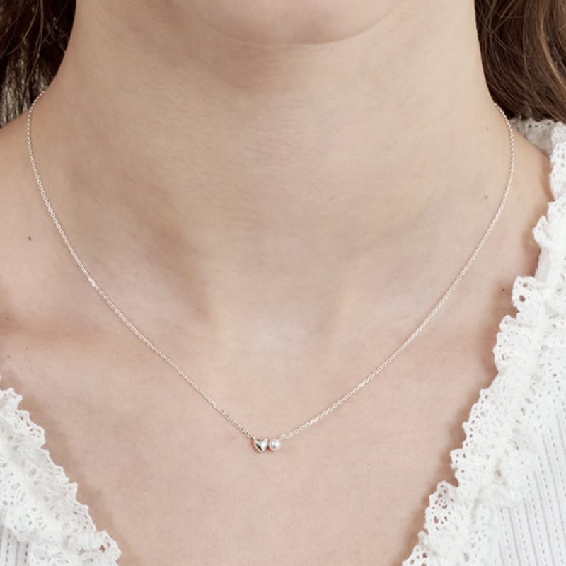 

ENGBROX buddy heart pearl necklace silver