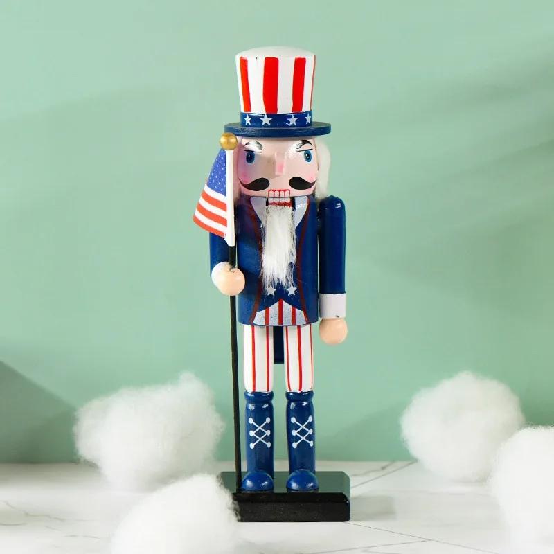 25cm Tall Wooden Nutcracker Figurines, Festive Christmas Home Decor & Holiday Display Ornament