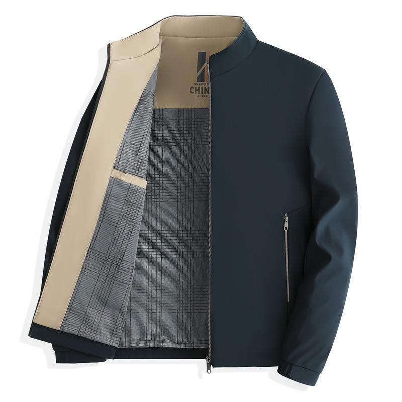 Middle-aged stand-up collar jacket top