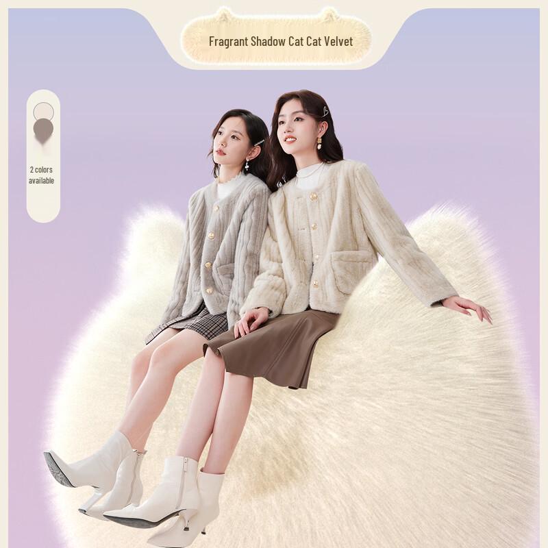 

Women s Fluffy Faux Fur Coat L