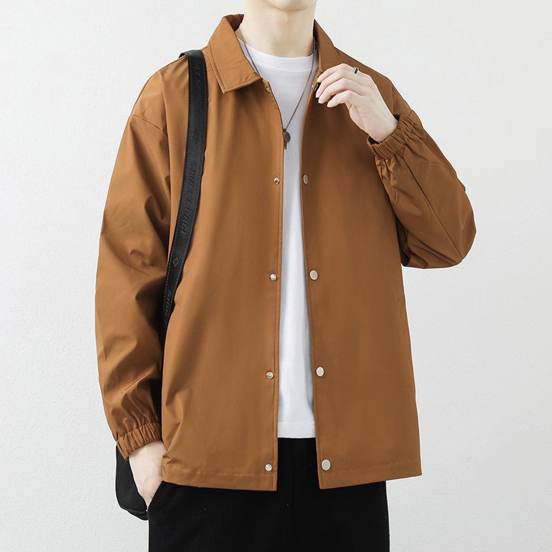 Men's Jacket Spring and Autumn New Loose Trend Casual Lapel Tooling Versatile Clothes