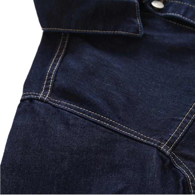 Korean Retro Denim Jacket for Women - Loose Fit, Large Size, Dark Wash, Spring & Autumn 2024