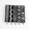 Traditional Ethnic Lace Trim with Black & White Patterns for Clothing, Carpets, & Accessories