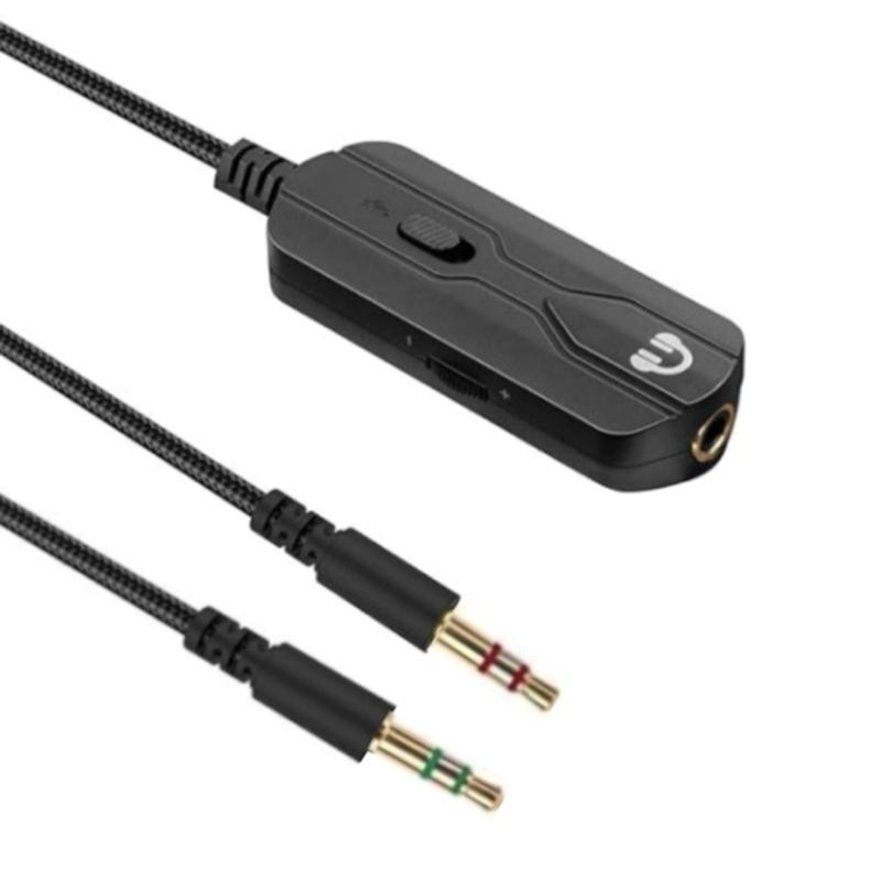 Computer Headphone Cable 3.5mm Female to Male Audios Cable with Mute & Volumes Controls Gold-Plate Connectors 200cm
