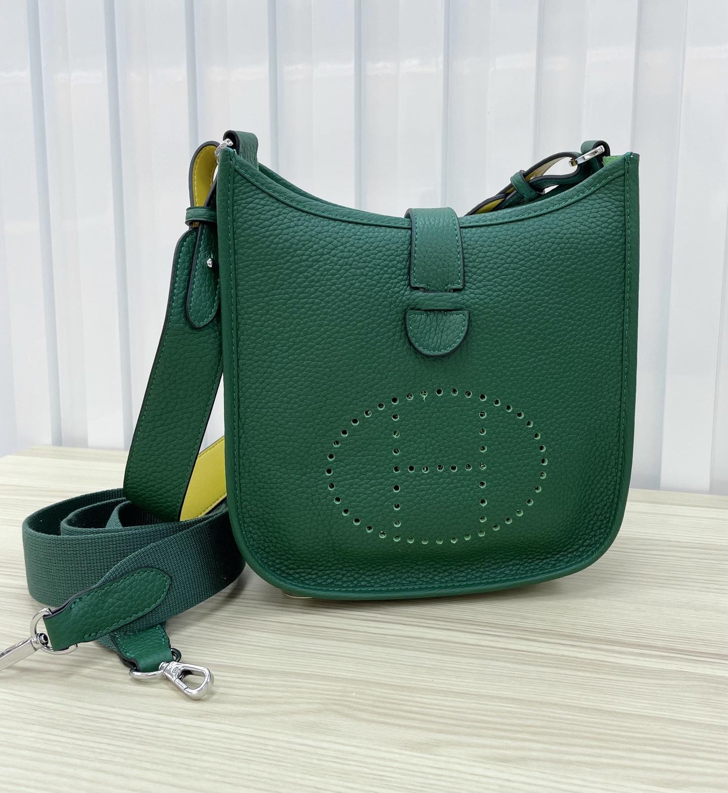 

Top Layer Cowhide Aiden Mink Bag 2025 New Style Real Leather Mini Tote Bag H-Buckle Hollow Pattern Single Shoulder Bag 22x9x21 темно-зелений колір