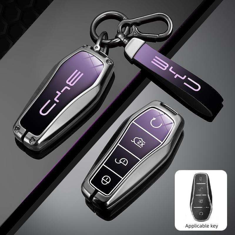 

Car Zinc Alloy Leather Key Case Holder Cover For BYD Atto 3 Han EV Dolphin Durable Second Song Pro Tang Dm QIn PLUS MAX Yuan