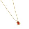 18K Gold Plated Stainless Steel Necklace with Red Zirconia – Titanium Steel, European and American Design for Women