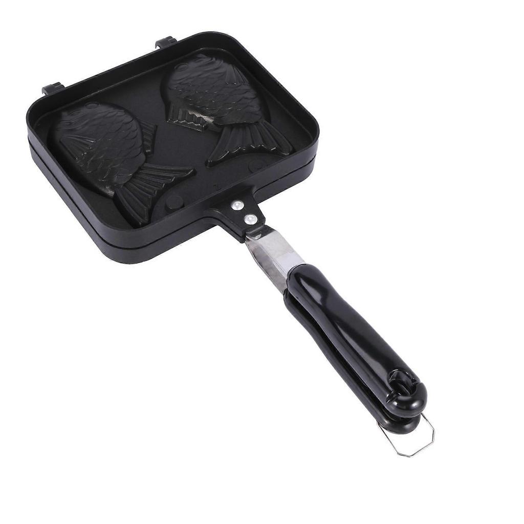 3X Taiyaki Double Fish Shaped Hot Dessert Waffle Cake Maker Pan Japanese Pancake Double Pan Fry Pan