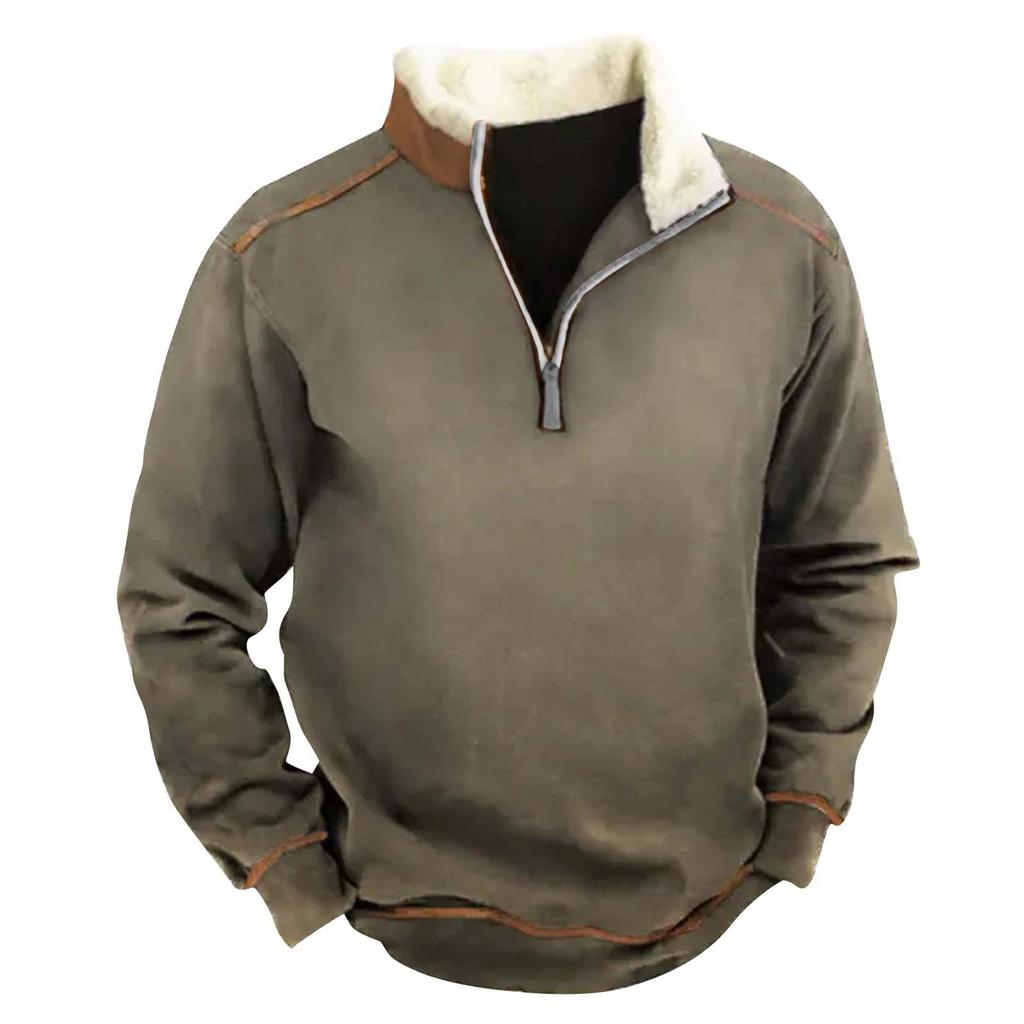 Våren och mäns stående krage sweatshirt är utomhus casual tröjor Toppar