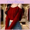 Spring Korean Style Off Shoulder Knit Sweater For Women With Princess Sleeve And Butterfly Detail