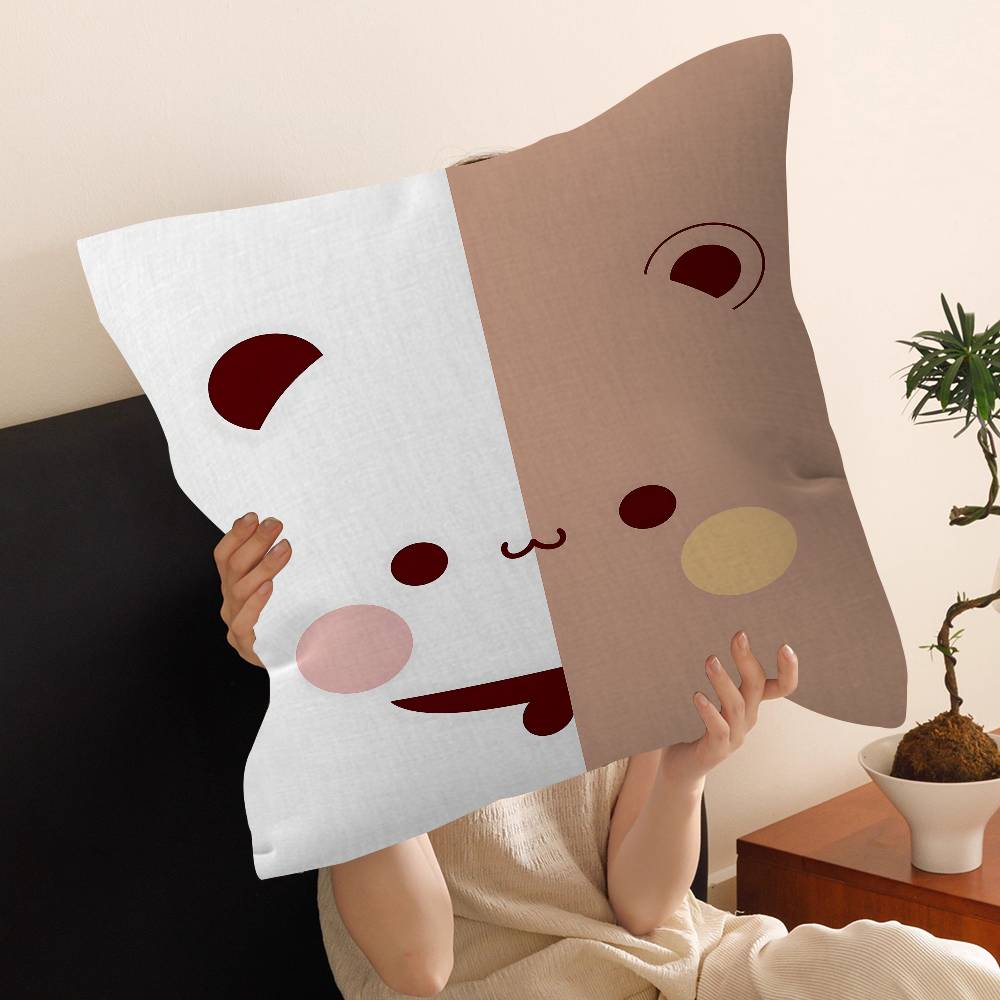 Bear Cartoon Kawaii DDudu BBubu Pillow Anime Pillow Sofa Bed Head Pillow Cover Cushion Cover 45x45 cm Fashion
