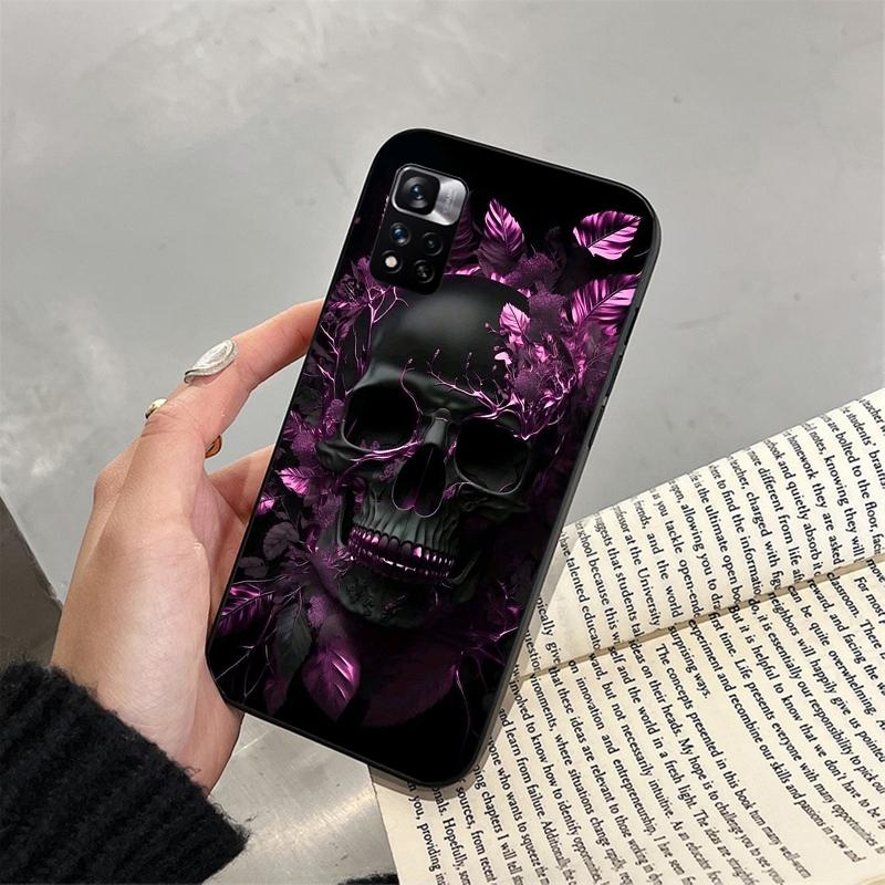 Schädel Blume Kunst Telefon Fall Für Xiaomi Redmi hinweis 13 12 Pro 11S 11 10 Pro 10S 12S Redmi 10 9C 13C