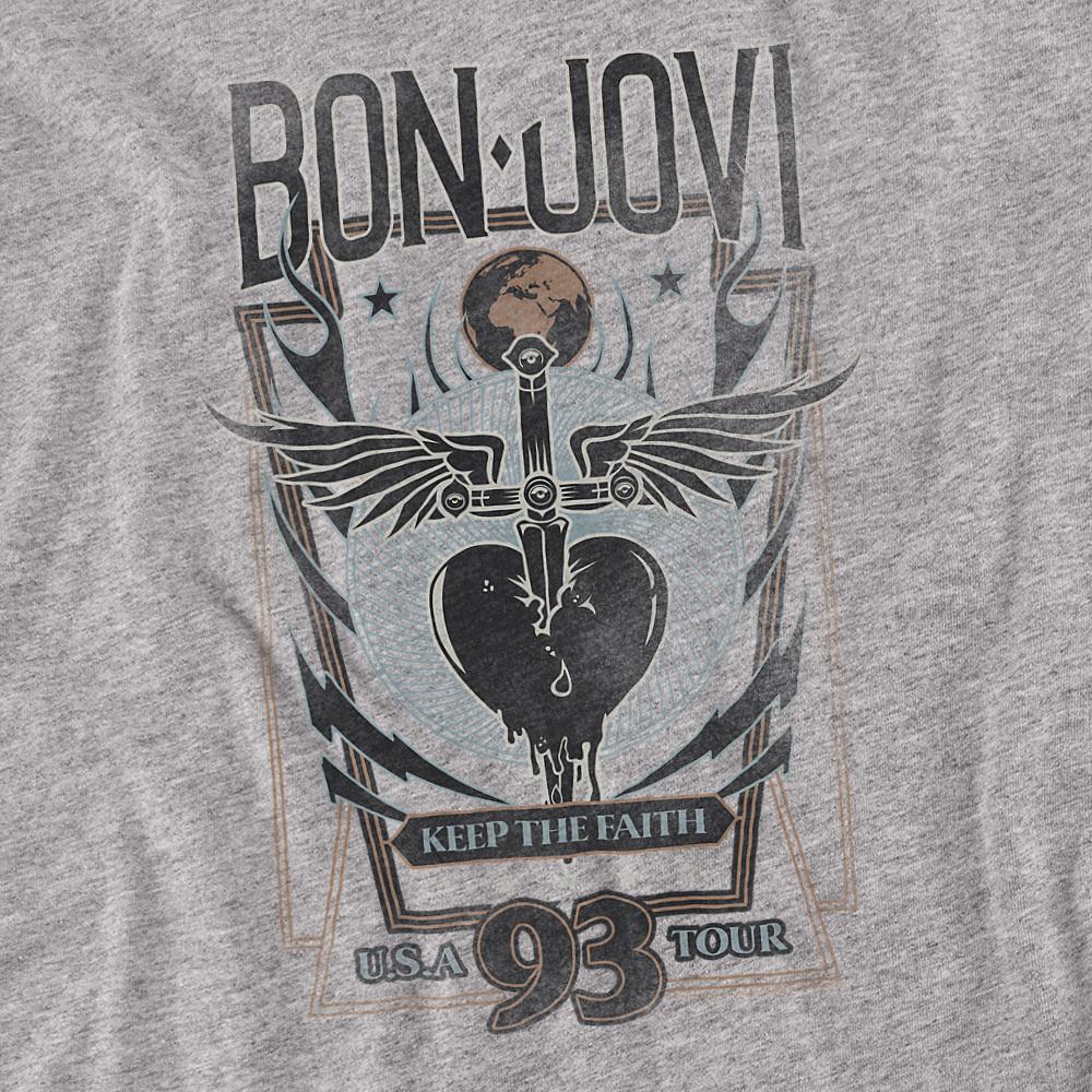 Bon Jovi Unisex Adult Keep The Faith Heather T-Shirt