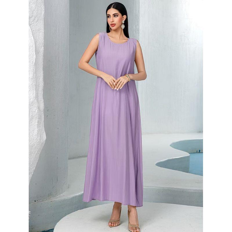 

New Arrival Middle East Sleeveless Inner Wear Skirt Easiest for Match Vest Dress Elegant Dress Sleeveless Vest Skirt Lavender purple L
