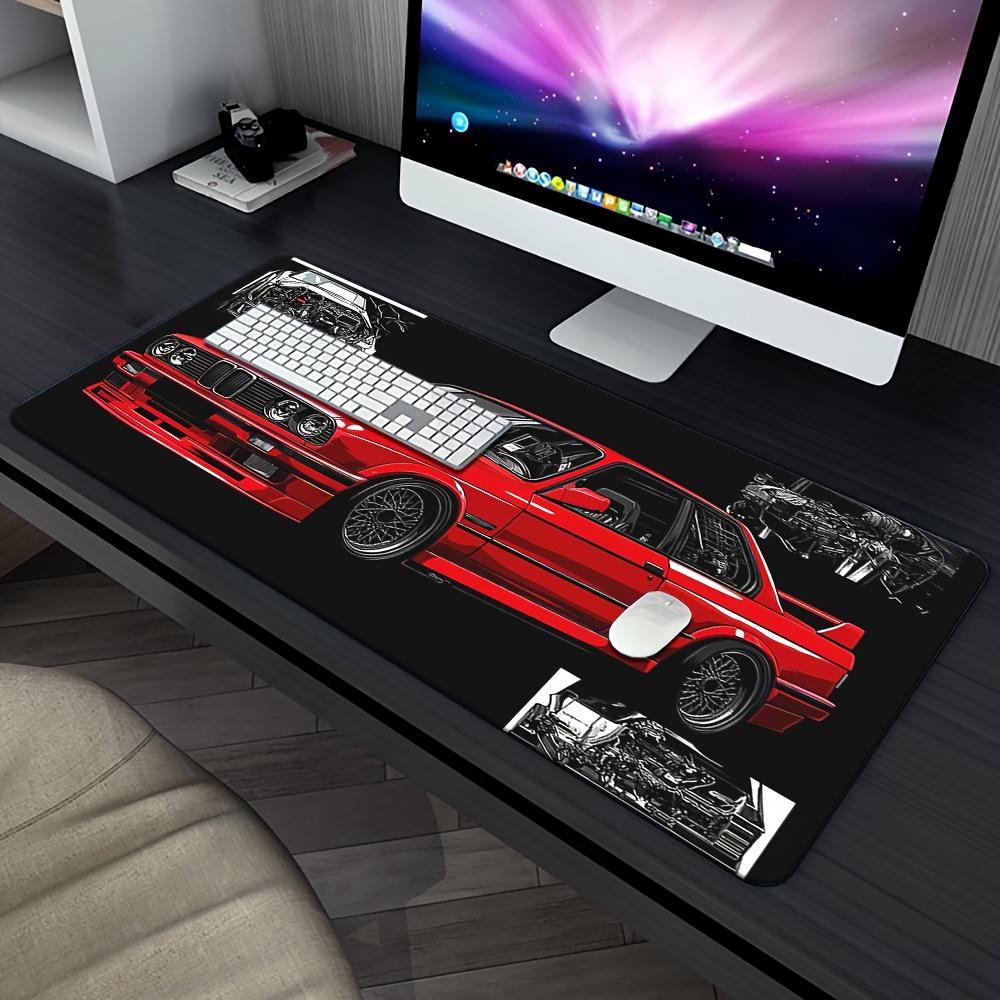 Tappetino per Mouse da Gioco Grande Design Auto Sportiva Rossa Base in Gomma Resistente Tappetino da Scrivania per Ufficio e PC