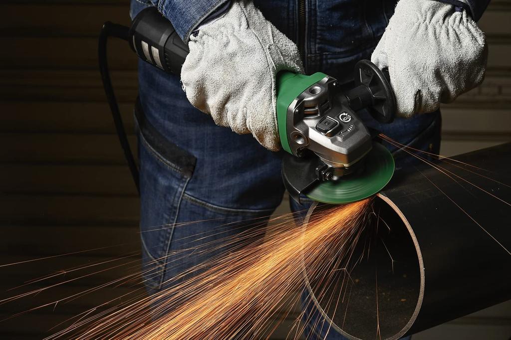 HiKOKI Electronic Disc Grinder with Paddle Kickback Reduction and Restart Prevention 125mm Grinding Wheel 100V G13BYEQ2 100V Brake, Switch, System,