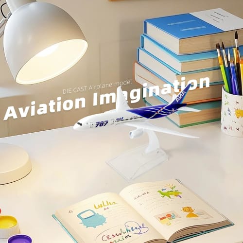 QIYUMOKE 1/400 ANA Boeing 787 Airplane Model, 15.5cm, Die-Cast Alloy, Fully Assembled, Includes Plastic Stand, Perfect for Desktop Display and Creativ