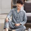 Men's Plus Size Pure Cotton Pajama Set - Long Sleeve for Spring, Autumn & Winter 2025