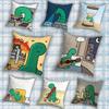 Green dinosaur Brachio Cushion Cover Suitable For Sofa Car Bedroom Office Cushions Decorative Pillow Case