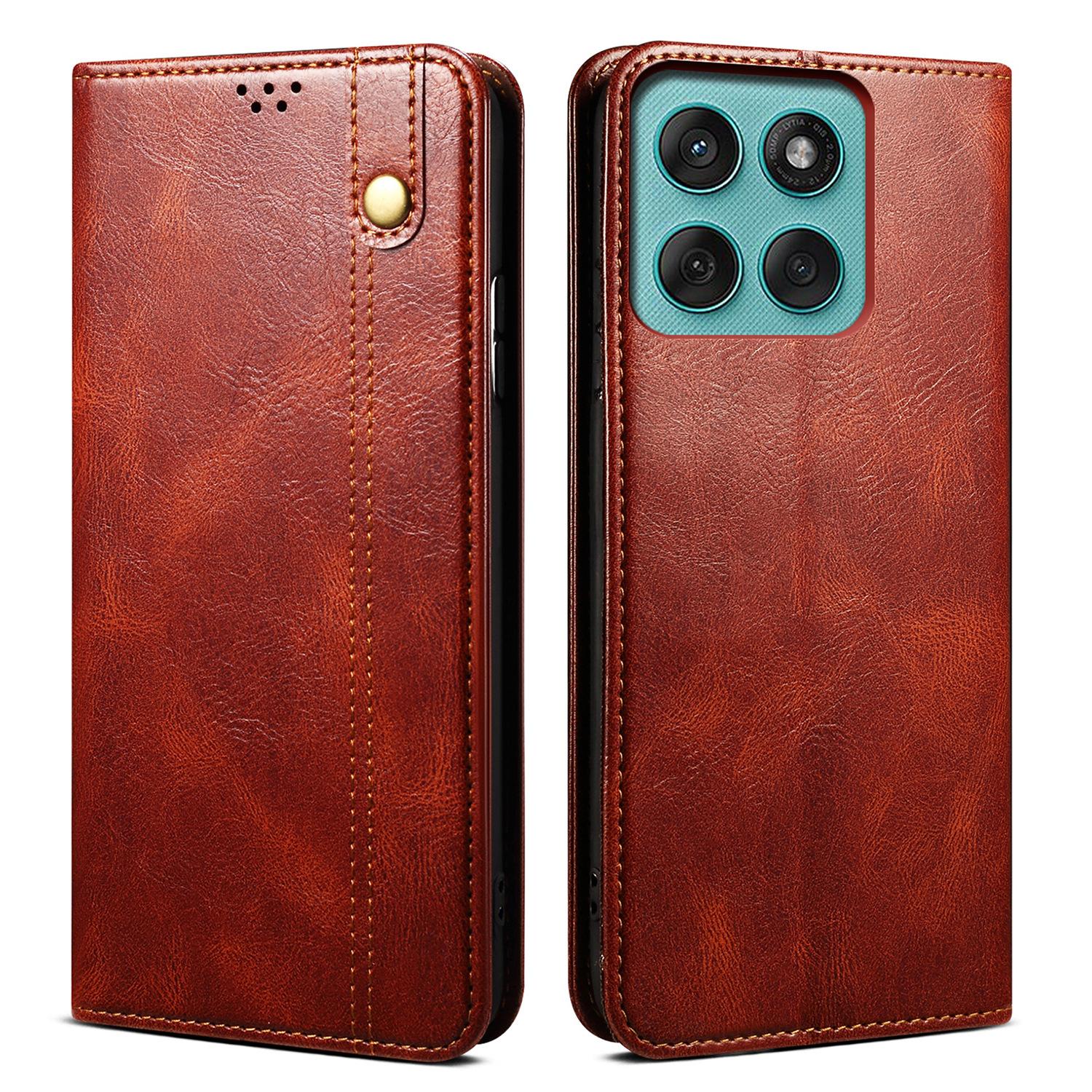 

For Motorola Edge 60 5G/60 Fusion 5G Case Crazy Horse Texture Waxy Leather Wallet Stand Phone Cover B