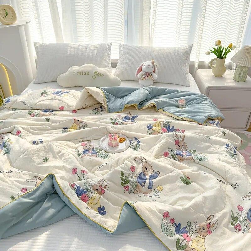 Summer Lightweight Thin Comforter Cooling Air-condition King Queen Size Quilt Throw Blanket Bedspread for Single Double Bed Sofa