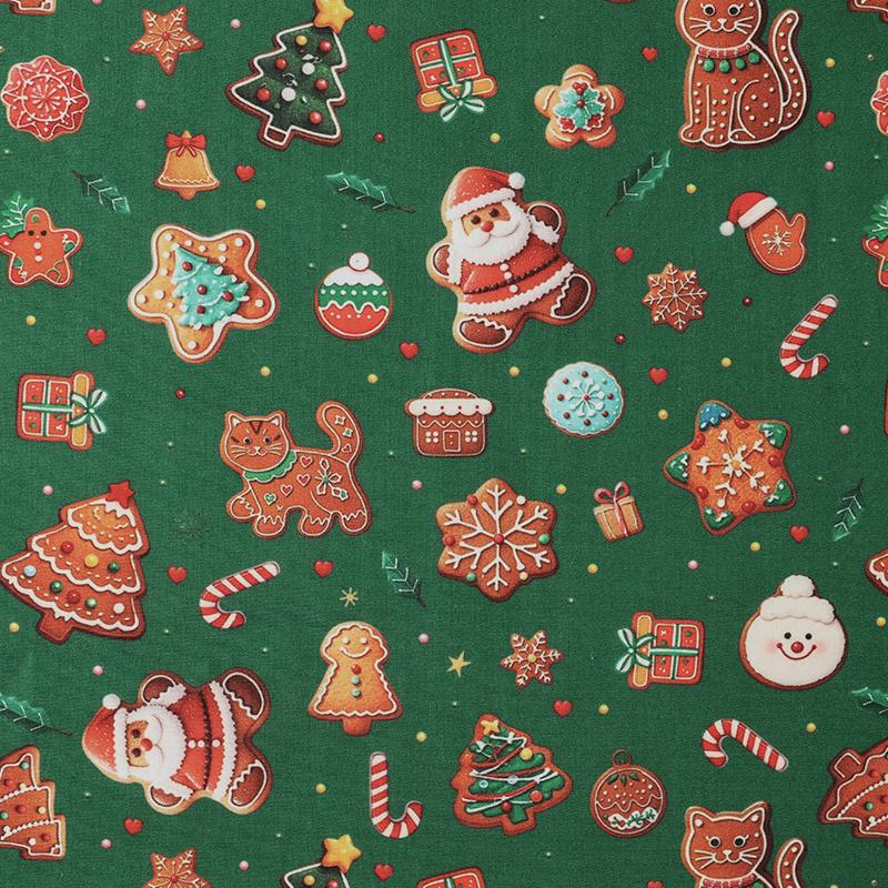 0.5m/1m/5m Cartoon Christmas Printed Fabric for Tablecloths, Curtains,Christmas Decorative Cloth, Handmade DIY Sewing Fabrics